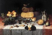 DIJCK, Floris Claesz van Still-Life with Cheesesv   sdd Norge oil painting reproduction